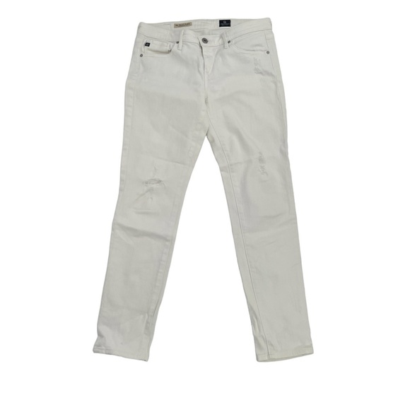AG Adriano Goldschmied White The Stevie Ankle Slim Jeans Size 27 Women’s - Picture 1 of 6